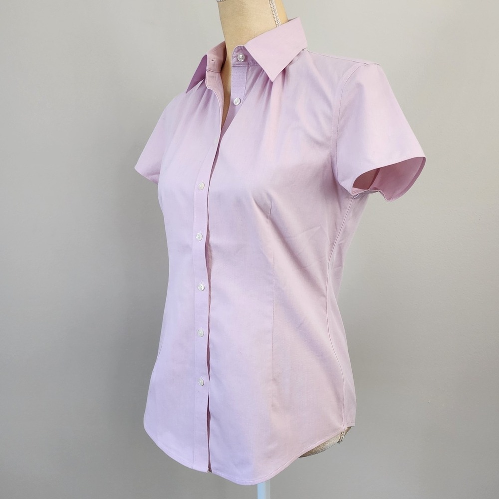 BROOKS BROTHERS 346 Size 4/Small Pink Short Sleeve Tailored Fit Non-Iron Shirt - Picture 4 of 8